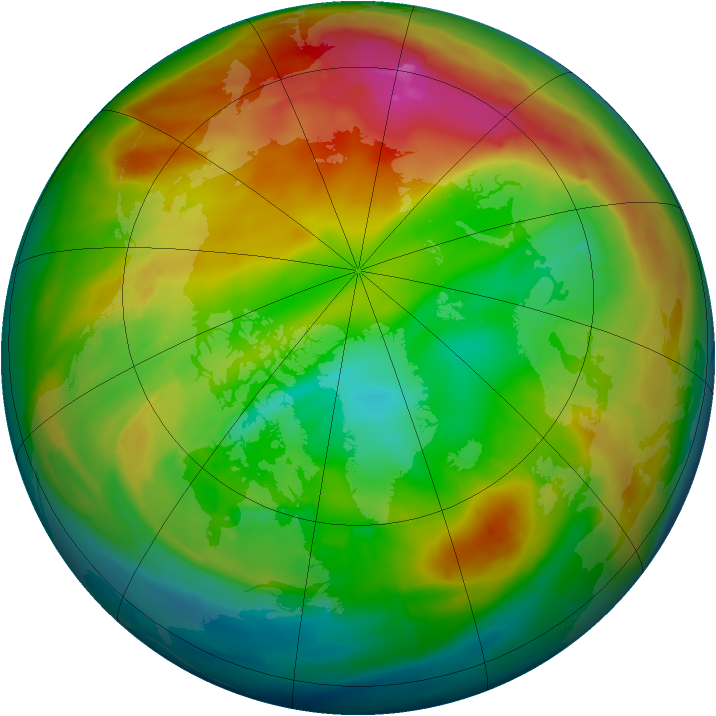 Arctic ozone map for 31 January 2014